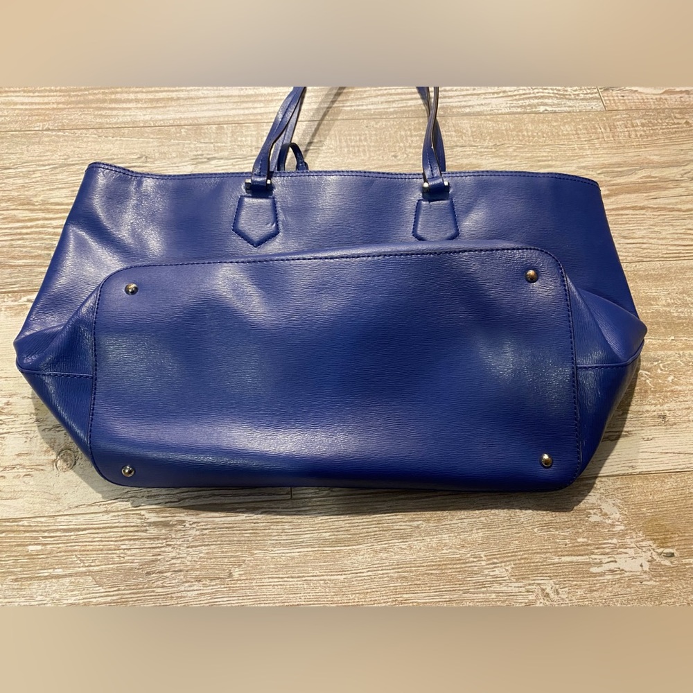 Ralph Lauren Lowell Iris cobalt blue large leather tote bag - Picture 4 of 16